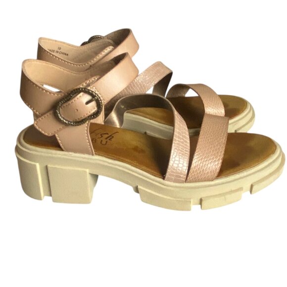 Blowfish Malibu Size 10 Capetown Platform Sandal Cashew Block Heel Chunky Shoes - Picture 1 of 9